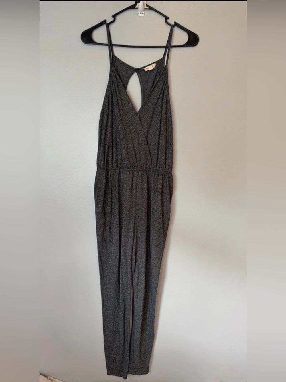 silence + noise Heathered Charcoal Sleeveless jumpsuit small lounge #v4
